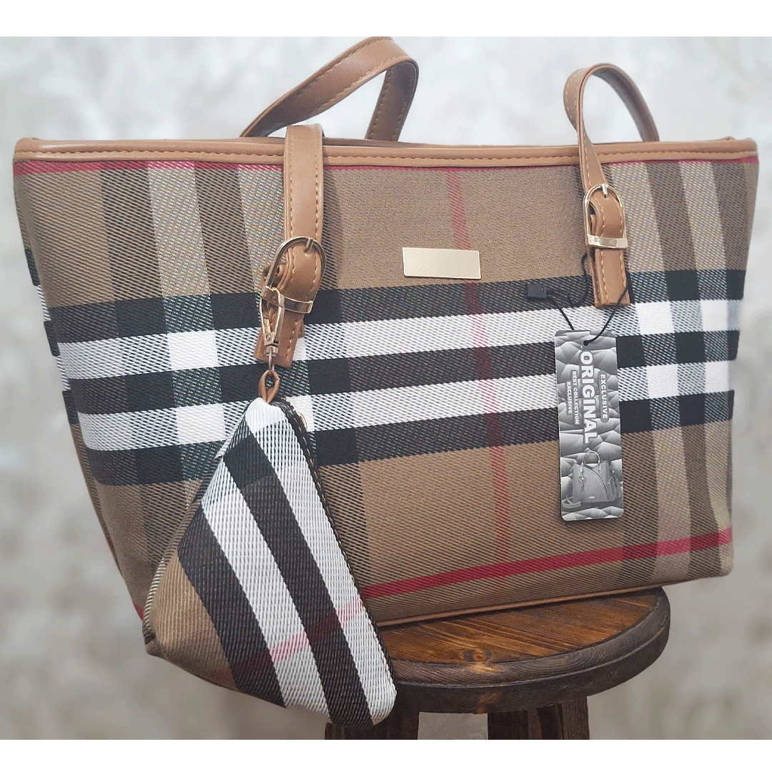 کیف-خرید-زنانه-عسلی کیف خرید زنانه بزرگ طرح رنگی - Image 1