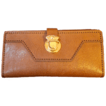 کیف پول چرمی قفلدار طلایی