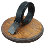 کمربند چرمی مردانه مشکی مدل ریلی ES مربعی